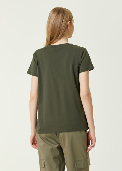 Beymen Club Haki V Yaka Dökümlü T-shirt - 5