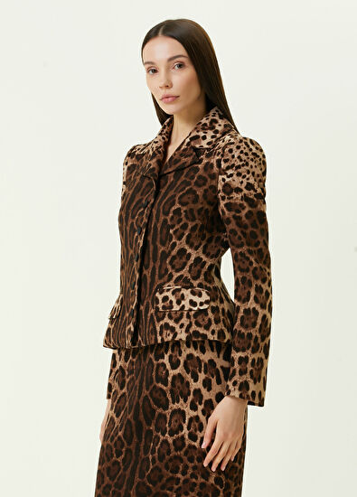 Dolce&Gabbana Essential Leopar Desenli Yün Ceket - 3