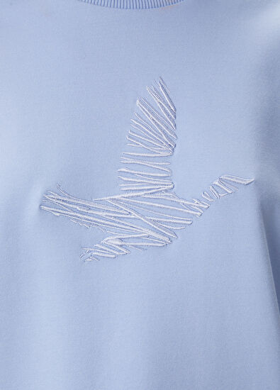 Beymen Club Oversize Mavi Logo Nakışlı Sweatshirt - 6