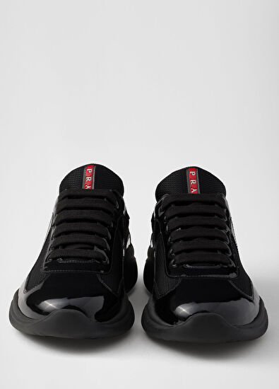 Prada America's Cup Black Patent Leather & Technical Fabric Men's Sneakers - 4