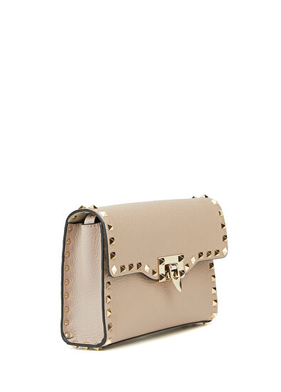 Rockstud Top Small Nude Kadın Deri Çanta - Görsel 4
