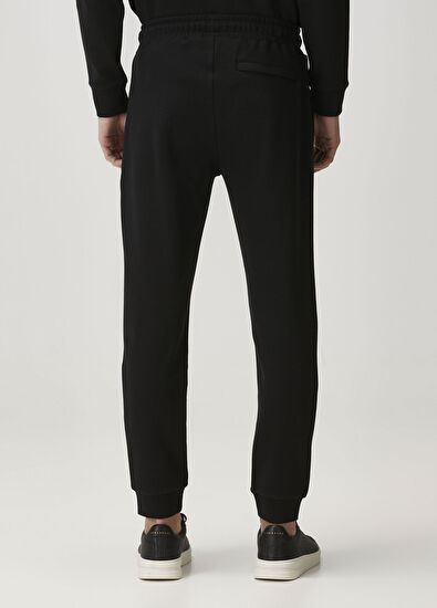 Beymen Collection Siyah Paçası Ribanalı Interlock Eşofman Altı - 3