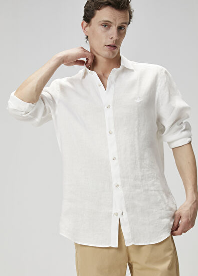 Beymen Club White Linen Shirt - 4