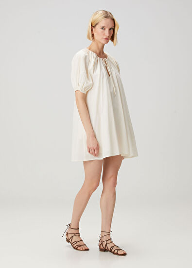 Seafolly Babydoll Krem Mini Plaj Elbisesi - 3