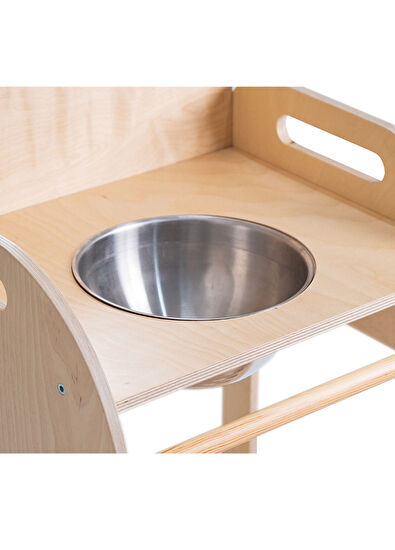 Orfis Kids Montessori Huş Ahşap Çocuk Oyuncak Lavabo - 3