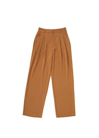 Beymen Club Kahverengi Çift Pilili Krep Palazzo Pantolon - 7