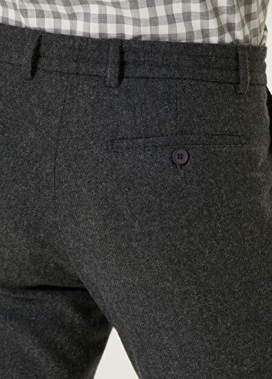 Beymen Club Antrasit Beli Kordonlu Yün Pantolon - 5