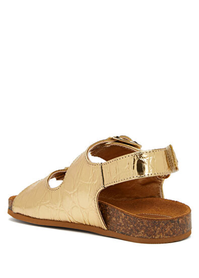 Gold Kız Çocuk Deri Sandalet - Görsel 4