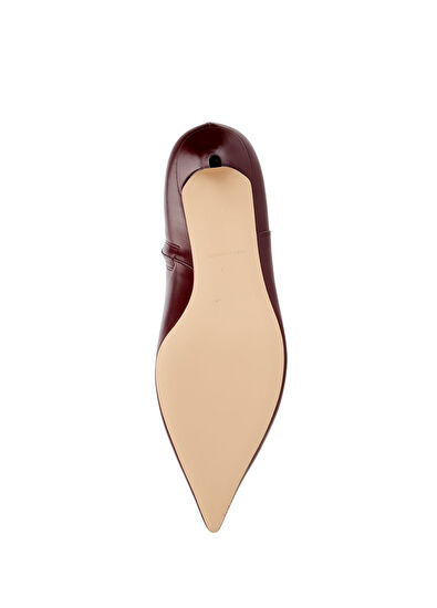 Beymen Club Burgundy Kitten Heel Women's Leather Boots - 5