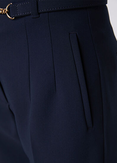 Beymen Club Navy Logo Belted Carrot Pants - 6