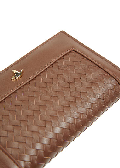 Beymen Club Brown Knitted Women's Leather Wallet - 5