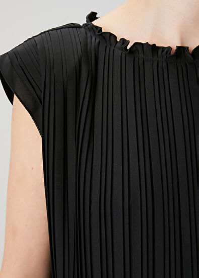 Beymen Club Siyah Pileli Bluz - 5