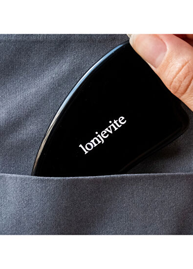 Lonjevite Kanat Şekilli Siyah Obsidyen Gua Sha - 5