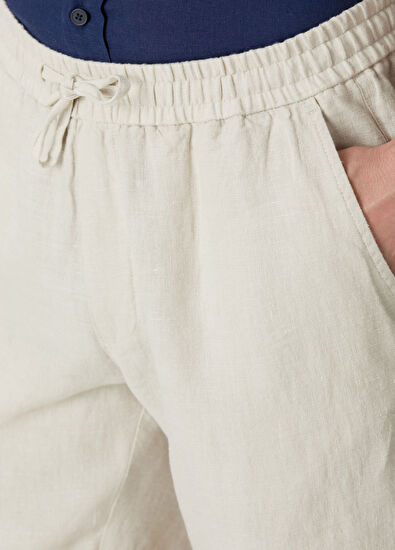 Beymen Club Taş Beli Kordonlu Keten Şort - 4