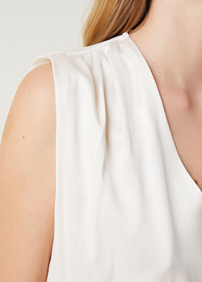 Beymen Club Off White Silk Blouse - 5