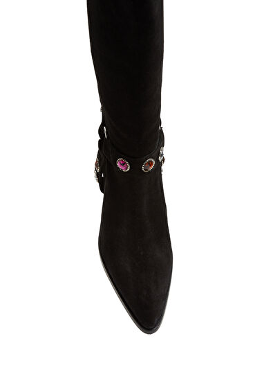 Beymen Club Black Stones Western Suede Boots - 4