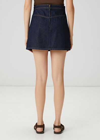 Beymen Club Indigo Belt Detailed Mini Denim Skirt - 4