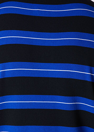 Beymen Club Sax Polo Striped Jacquard Short Sleeve Sweater - 7