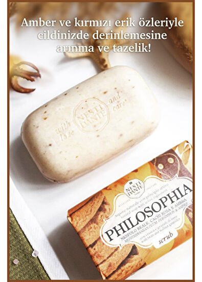 Nesti Dante Philosophia Scrub Arındırıcı ve Dengeleyici  Amber & Kırmızı Erik Özü Katı Sabun 250 gr - 5