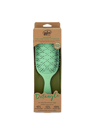 Wet Brush Go Green Paddle Detangler Yeşil Kalın Telli Saçlar İçin Geniş Saç Fırçası - 5