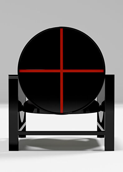 Wonderland Design Atelier Black Red Lacquered Wooden Armchair - 3