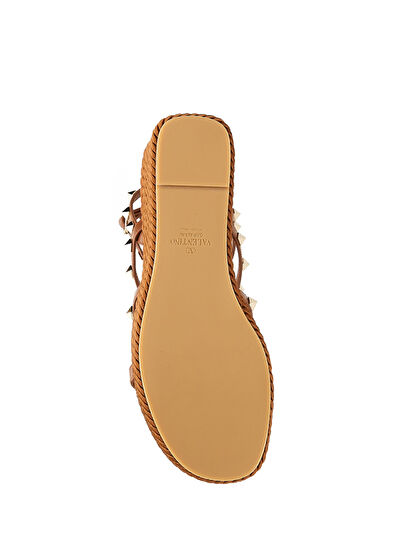 Rockstud Taba Kadın Deri Sandalet - Görsel 6