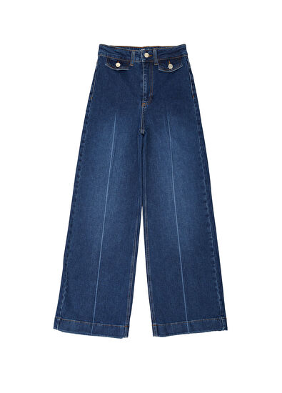 Beymen Club Indigo Wide Leg Jean Pantolon - 5