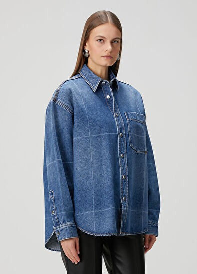 T by Alexander Wang Mavi Denim Gömlek - 3