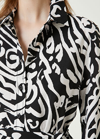 Beymen Club Siyah Beyaz Mini Elbise - 5