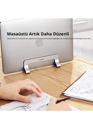 Ugreen Alüminyum Notebook Macbook Dikey Masaüstü Standı - 7