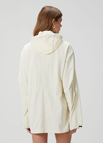 x Rosie Huntington Fildişi Anorak Ceket - Görsel 5