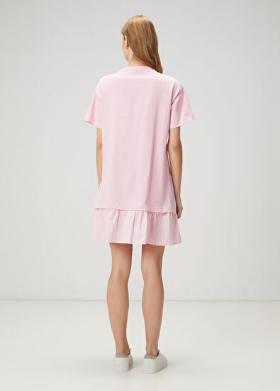 Beymen Club Pink Logo Detailed Mini Dress - 5