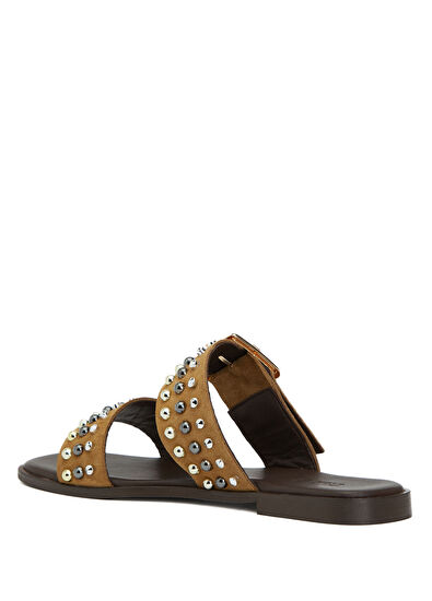 Beymen Club Camel Women's Suede Slippers - 3