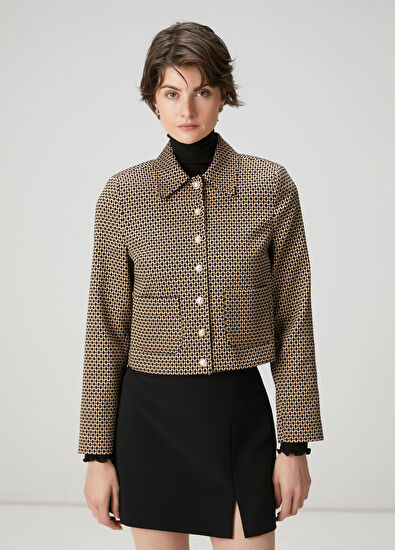Beymen Club Black Beige Jacquard Jacket - 3