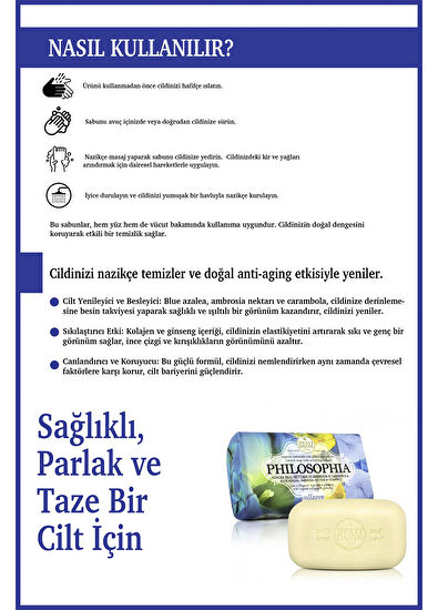 Nesti Dante Philosophia Collagen Yaşlanma Karşıtı Ginseng & Mavi Açelya Katı Sabun 250 gr - 4