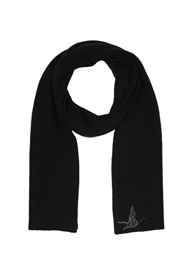 Beymen Club Black Goose Embroidered Women's Wool Scarf - 5