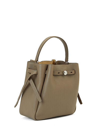 Tory Burch Rommy Bucket Mink Women's Leather Drawstring Bag - 3