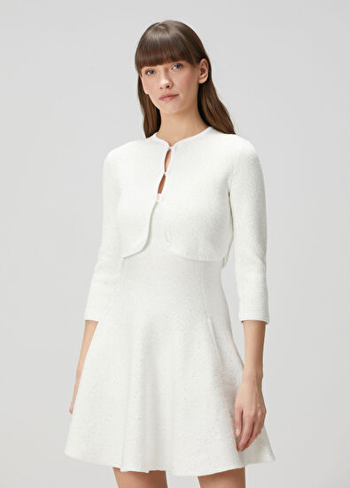 Maje Beyaz Payetli Triko Hırka - 3