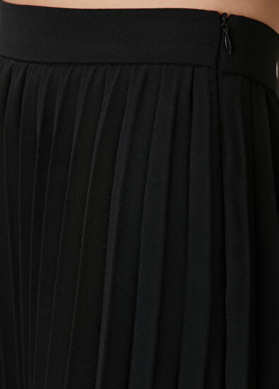 Beymen Club Black Plisoleil Midi Crepe Skirt - 5