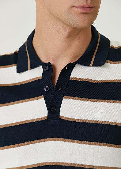 Beymen Club Lacivert Colorblocked Detaylı Kısa Kollu Triko - 6