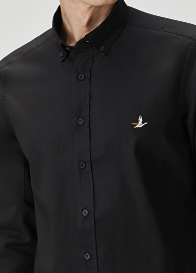 Beymen Club Slim Fit Siyah Oxford Gömlek - 6