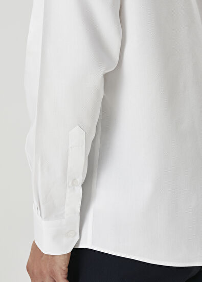 Beymen Club Relax Fit Beyaz Armürlü Gömlek - 7