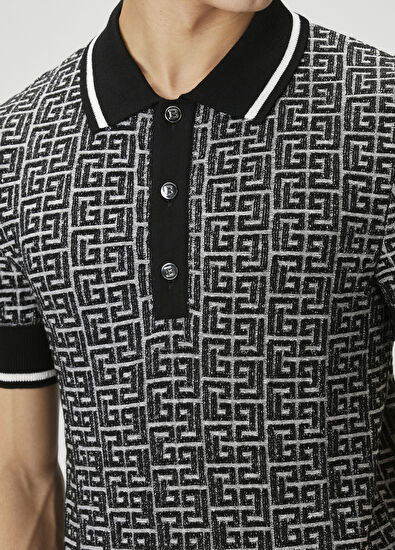 Balmain Siyah Yün Polo Triko - 5