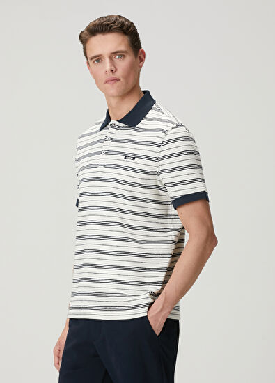 Beymen Club Comfort Fit Lacivert Beyaz Çizgili T-shirt - 5