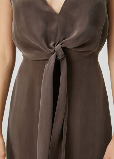 Beymen Club Brown Knot Detail Long Dress - 6