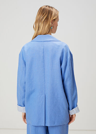 Beymen Club Blue Linen Jacket - 6