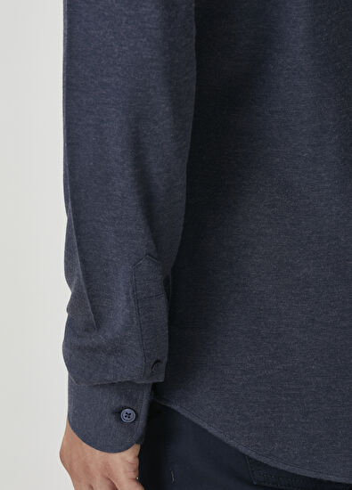 Beymen Club Slim Fit Smoked Flannel Look Knitted Shirt - 7