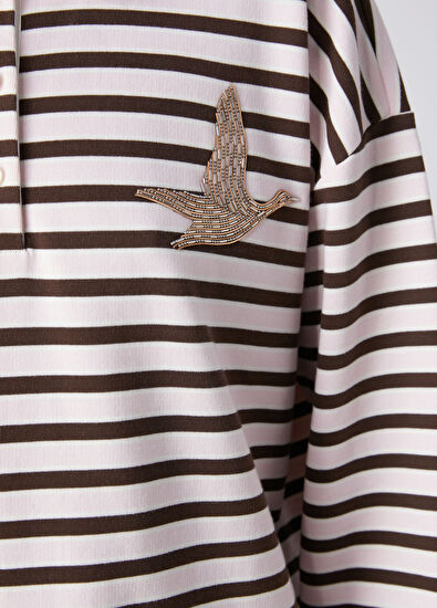 Beymen Club Brown Pink Striped Sweatshirt - 7