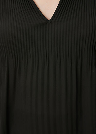 Beymen Club Siyah Pliseli Şifon Bluz - 5