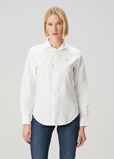 Custom Fit Beyaz Oxford Gömlek - Görsel 4